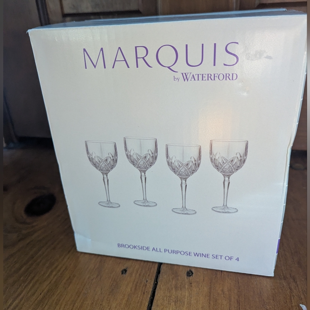 Marquis By Waterford Brookside All Purpose Wine Glasses Set of Four